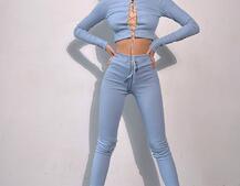 Костюм: легінси та топ з шнурівкою зі страз Костюм: легінси та топ з шнурівкою зі страз | PUSHKA SHOP