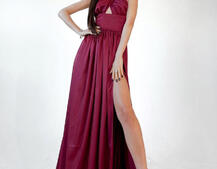 Платье макси с разрезом на юбке и верхом на завязках Платье макси с разрезом на юбке и верхом на завязках | PUSHKA SHOP