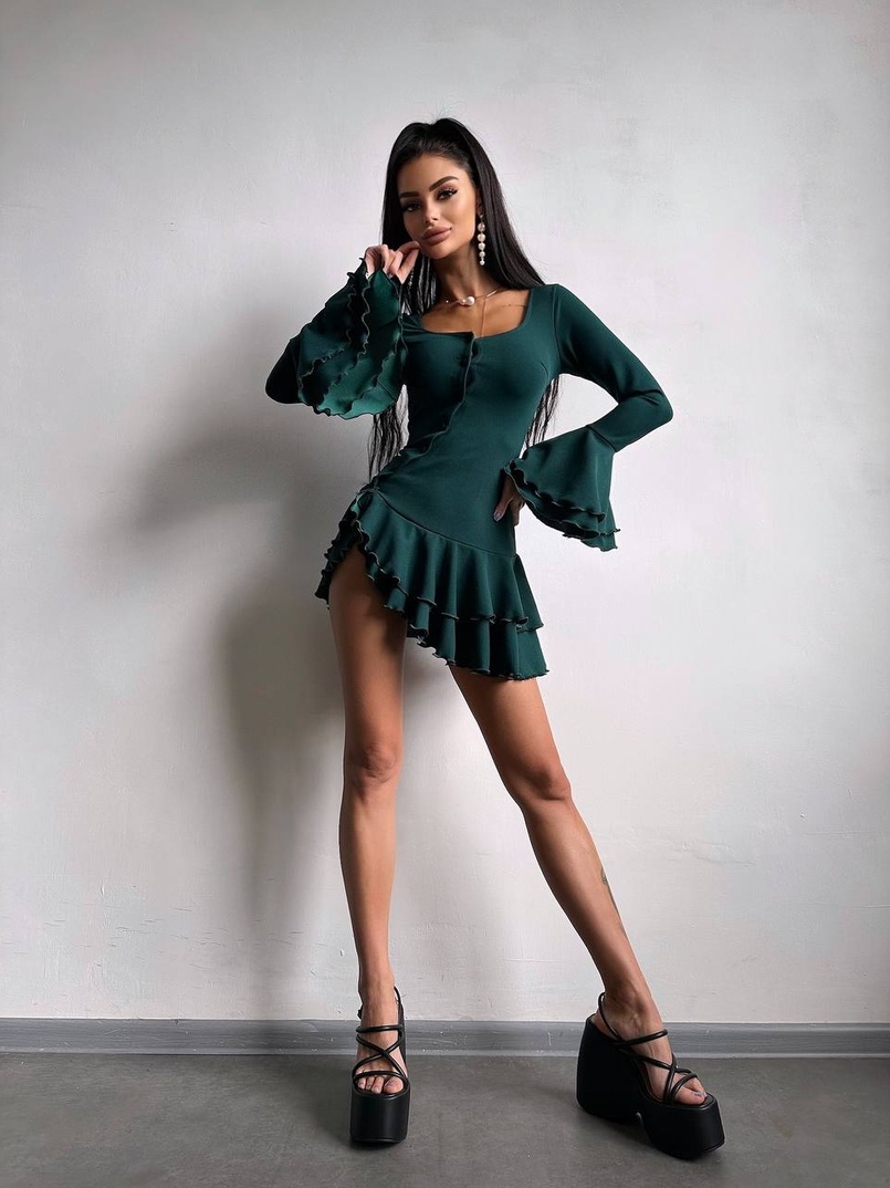 Сукня з з воланами на ґудзиках Сукня з з воланами на ґудзиках | PUSHKA SHOP