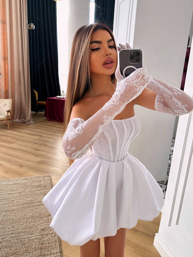 Комплект : мереживний корсет  з рукавичками + спідниця балон  | PUSHKA SHOP