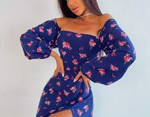 Сукня -міді зі шнурівкою на спинці та розрізом на ніжці Сукня -міді зі шнурівкою на спинці та розрізом на ніжці | PUSHKA SHOP