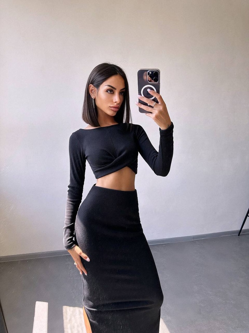 Комплект: топ + спідниця с розрізами Комплект: топ + спідниця с розрізами | PUSHKA SHOP