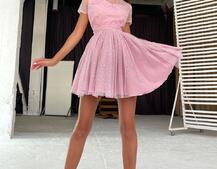 Платье-мини с голографическими блестками Платье-мини с голографическими блестками | PUSHKA SHOP