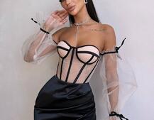 Атласний комплект: корсет + спідниця Атласний комплект: корсет + спідниця | PUSHKA SHOP