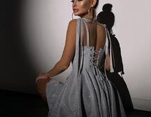 Блискуча корсетна сукня з пишною подвійною спідницею | PUSHKA SHOP