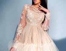 Платье с кружевным верхом и пышной фатиновой юбкой Платье с кружевным верхом и пышной фатиновой юбкой | PUSHKA SHOP