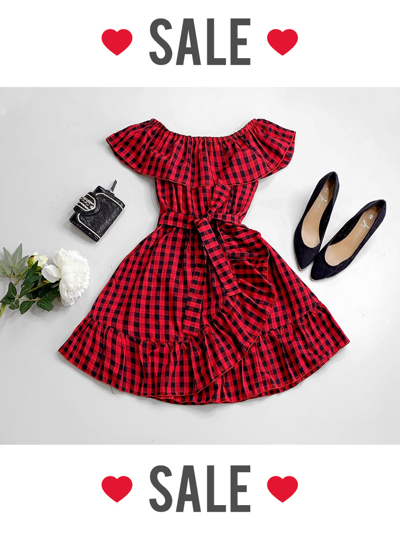 Хлопковое летнее платье в клетку Хлопковое летнее платье в клетку | PUSHKA SHOP