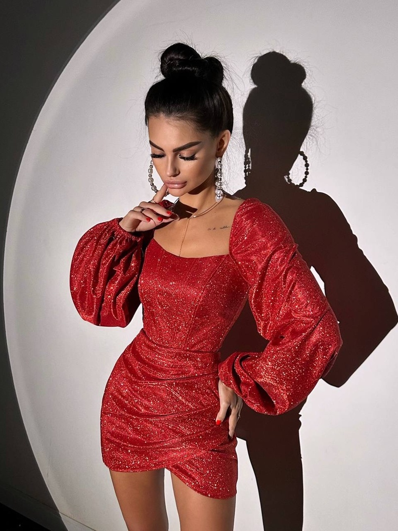 Сяючий комплект: корсет + спідниця міні з драпіруванням  | PUSHKA SHOP