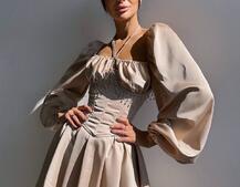 Сукня з корсетом, декорованим бахромою зі страз Ручна робота Сукня з корсетом, декорованим бахромою зі страз Ручна робота | PUSHKA SHOP