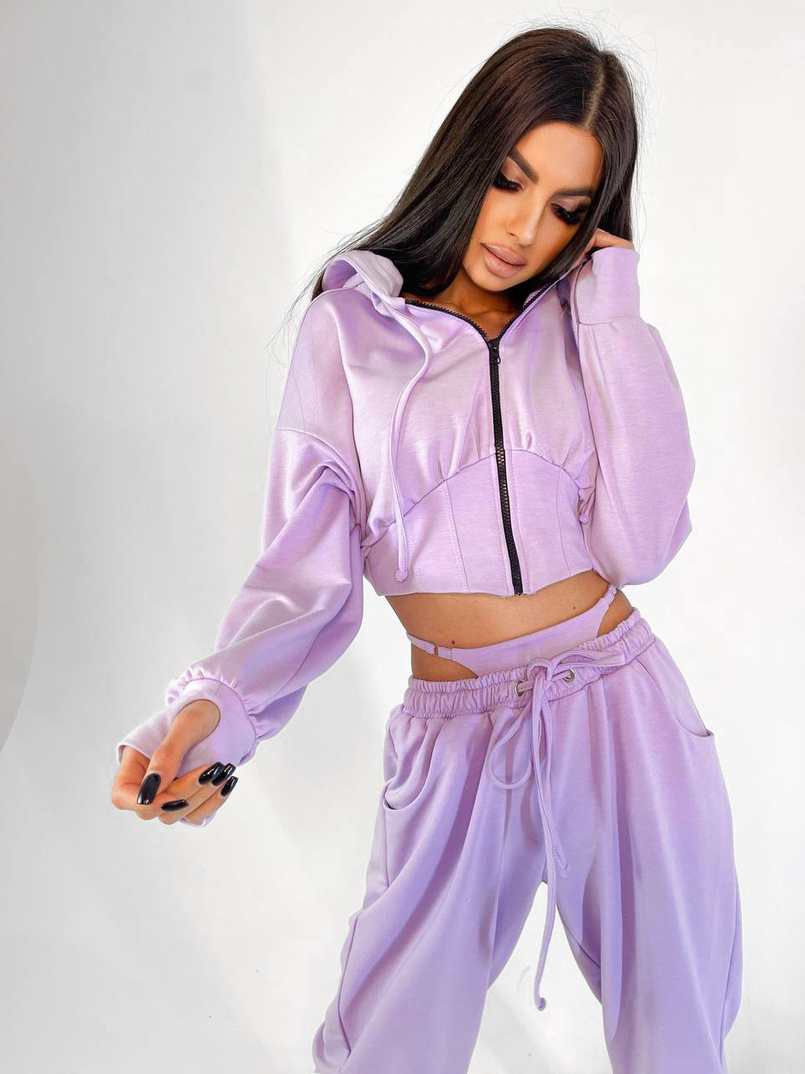 Трикотажный костюм с корсетными элементами и имитацией трусиков   | PUSHKA SHOP