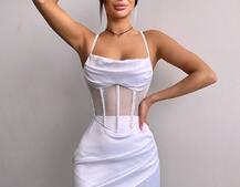 Комплект: корсет, декорований стразами + спідниця міні з драпіруванням   Комплект: корсет, декорований стразами + спідниця міні з драпіруванням   | PUSHKA SHOP