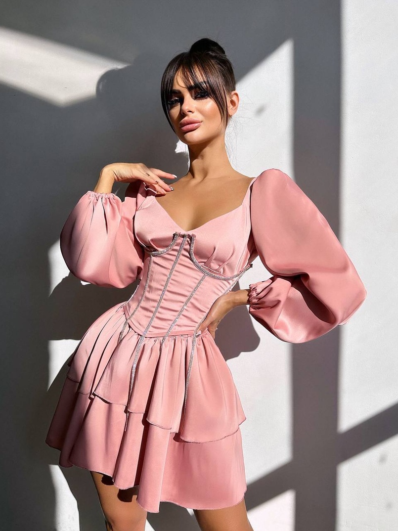 Сукня з корсетом, декорованим стразами  Ручна робота  Сукня з корсетом, декорованим стразами  Ручна робота  | PUSHKA SHOP