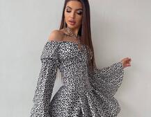 Комплект: платье с расклешенными рукавами + корсет  | PUSHKA SHOP