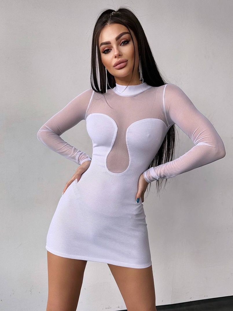 Трикотажна сукня з вставками сітки Трикотажна сукня з вставками сітки | PUSHKA SHOP