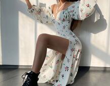 Сукня міді з квітковим принтом  Сукня міді з квітковим принтом  | PUSHKA SHOP