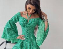 Комплект: платье с расклешенными рукавами + корсет  | PUSHKA SHOP