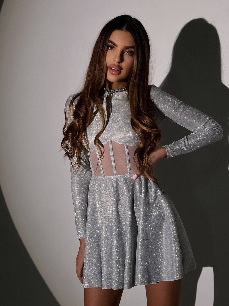 Блискуча корсетна сукня з пишною спідницею Блискуча корсетна сукня з пишною спідницею | PUSHKA SHOP