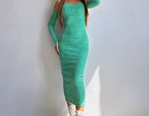 Трикотажна сукня міді  з чашечками  | PUSHKA SHOP