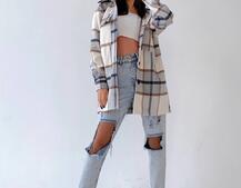 Кашемировая рубашка в клетку с капюшоном Кашемировая рубашка в клетку с капюшоном | PUSHKA SHOP