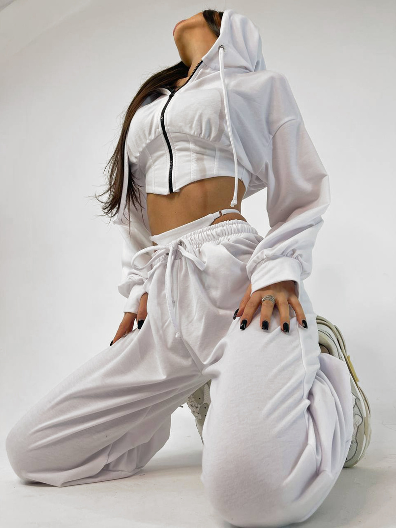 Трикотажный костюм с корсетными элементами и имитацией трусиков   | PUSHKA SHOP