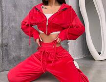 Велюровий комплект: кофта з корсетними елементами + джогери з імітацією трусиків | PUSHKA SHOP