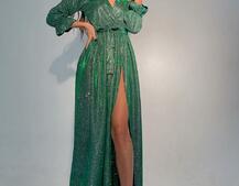 Блестящее платье макси с разрезом Блестящее платье макси с разрезом | PUSHKA SHOP