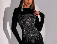 Сукня міні декорована стразами  | PUSHKA SHOP