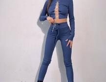 Костюм:  легінси та топ з шнурівкою зі страз Костюм:  легінси та топ з шнурівкою зі страз | PUSHKA SHOP