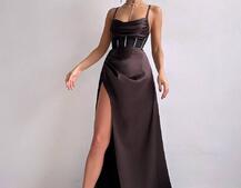 Комплект: корсет, декорований стразами + спідниця максі з драпіруванням  | PUSHKA SHOP