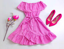 Хлопковое летнее платье в клетку Хлопковое летнее платье в клетку | PUSHKA SHOP