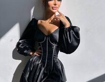 Сукня з корсетом, декорованим стразами  Ручна робота  | PUSHKA SHOP