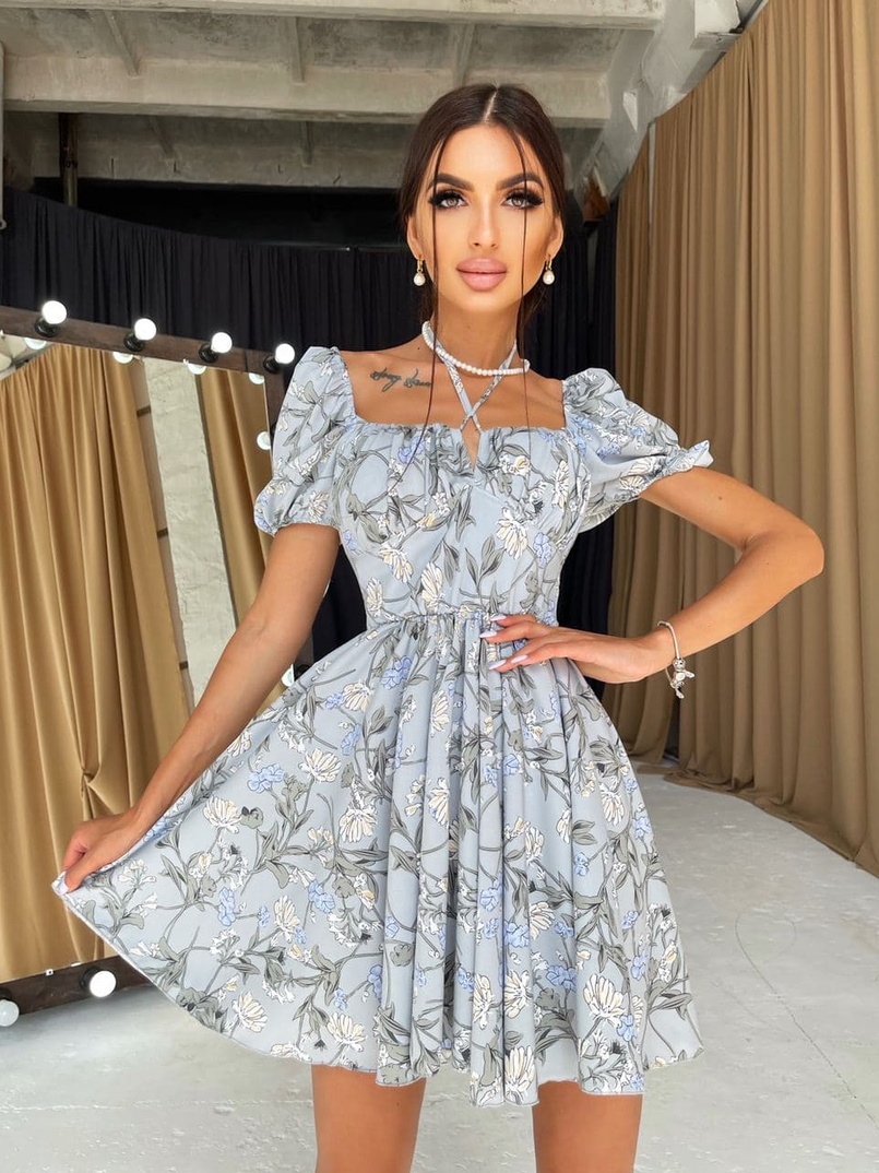 Летнее цветочное платье с завязками на груди Летнее цветочное платье с завязками на груди | PUSHKA SHOP