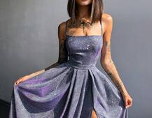 Сяюча сукня максі  зі шнурівкою на спинці | PUSHKA SHOP