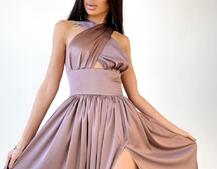 Платье макси с разрезом на юбке и верхом на завязках Платье макси с разрезом на юбке и верхом на завязках | PUSHKA SHOP