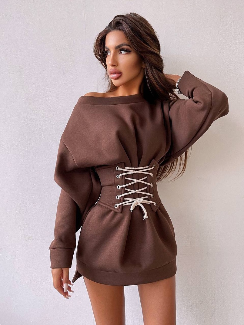 Тёплое уютное худи на флисе + корсет на шнуровке Можно носить с корсетом и без Тёплое уютное худи на флисе + корсет на шнуровке Можно носить с корсетом и без | PUSHKA SHOP