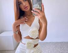 Комплект: топ та спідниця з трояндами    Комплект: топ та спідниця з трояндами    | PUSHKA SHOP