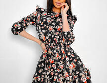 Милое цветочное платье с оборками Милое цветочное платье с оборками | PUSHKA SHOP