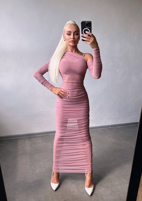 Сукня міді з драпіруванням   | PUSHKA SHOP