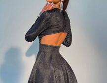 Блискуча сукня міні з відкритою спиною  | PUSHKA SHOP