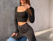 Штани-кльош  з металевими застібками   | PUSHKA SHOP