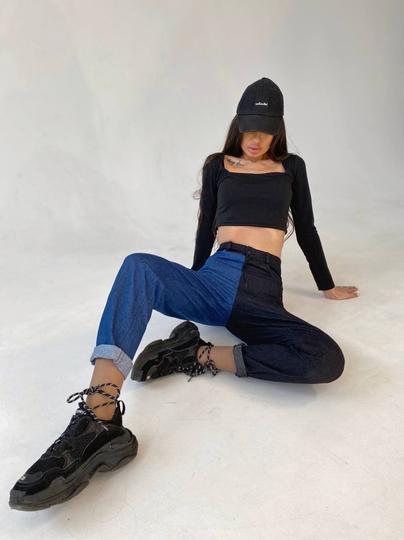 Комбинированные джинсы | PUSHKA SHOP