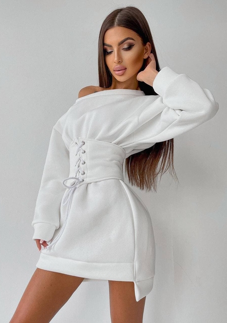 Худи на флисе + корсет на шнуровке  Худи на флисе + корсет на шнуровке  | PUSHKA SHOP