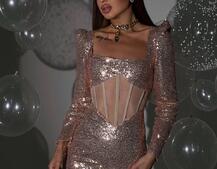 Блискуча корсетна сукня міні Блискуча корсетна сукня міні | PUSHKA SHOP