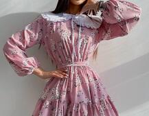 Платье со съёмным воротничком и подъюбником | PUSHKA SHOP