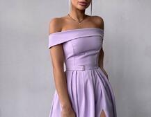 Сукня максі з відкритими плечима  | PUSHKA SHOP