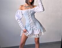 Комплект: сукня декорована мереживом + корсет Комплект: сукня декорована мереживом + корсет | PUSHKA SHOP