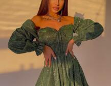 Блискуча сукня з оборками та чашками з ефектом push up Блискуча сукня з оборками та чашками з ефектом push up | PUSHKA SHOP