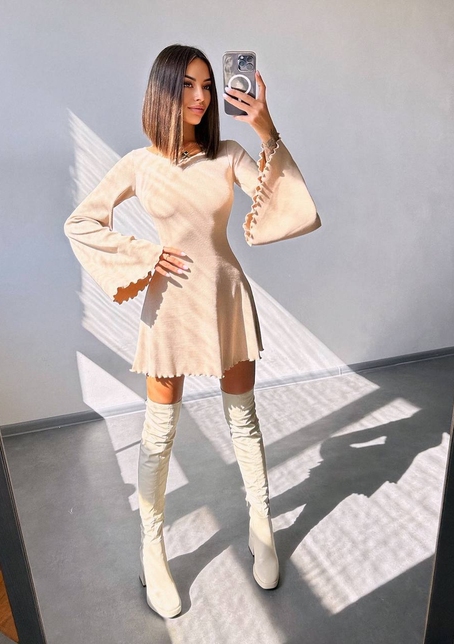 Трикотажна сукня зі шнурівкою на спинці    | PUSHKA SHOP