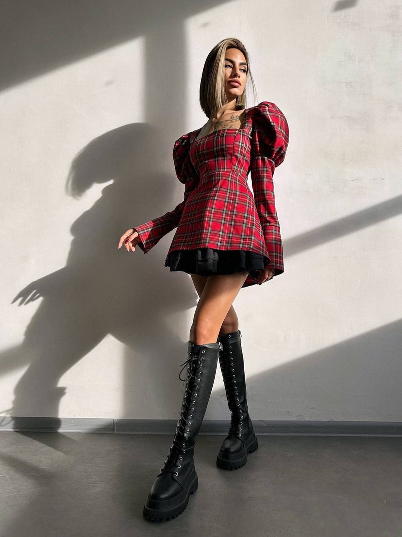 Сукня з об'ємними рукавами + спідниця з воланами | PUSHKA SHOP