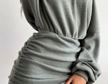 Сукня міні із теплого трикотажу | PUSHKA SHOP